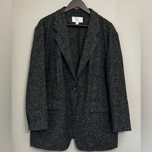 BOSS Hugo Boss Tweed Blazer Wool Blend Size 14 Single Button Office Business